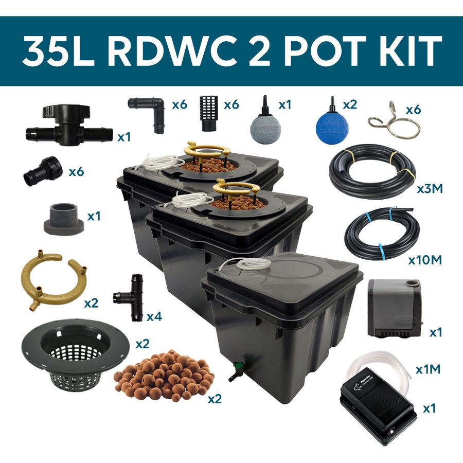 35L Hydroponic Recirculated Deep Water Culture RDWC 2 Pot Kit