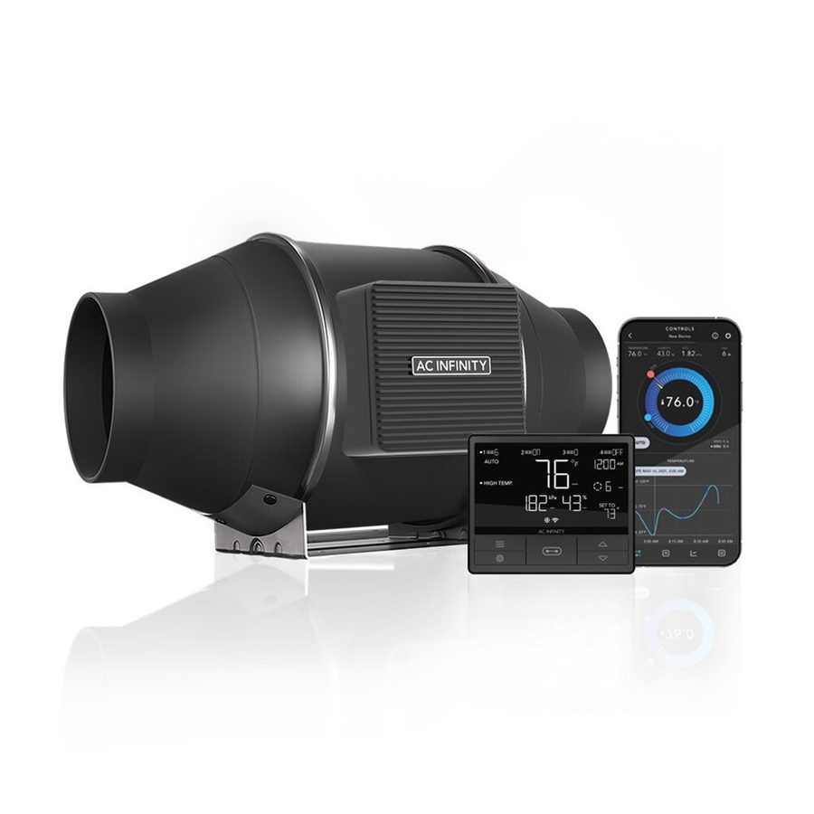 AC Infinity Cloudline Pro T4, Quiet Inline Duct Fan System with Temperature Humidity VPD Controller, 4-Inch