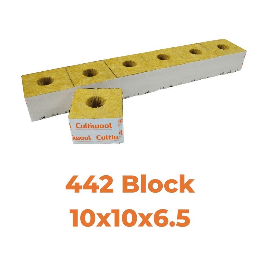 Cultiwool 100mm x 100mm Stonewool Cube (With Hole)