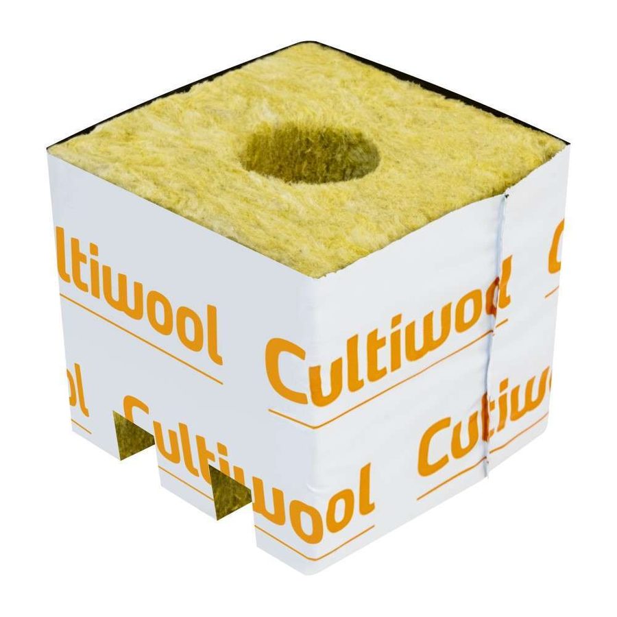 Cultiwool 75mm x 75mm Stonewool Cube (Hole)