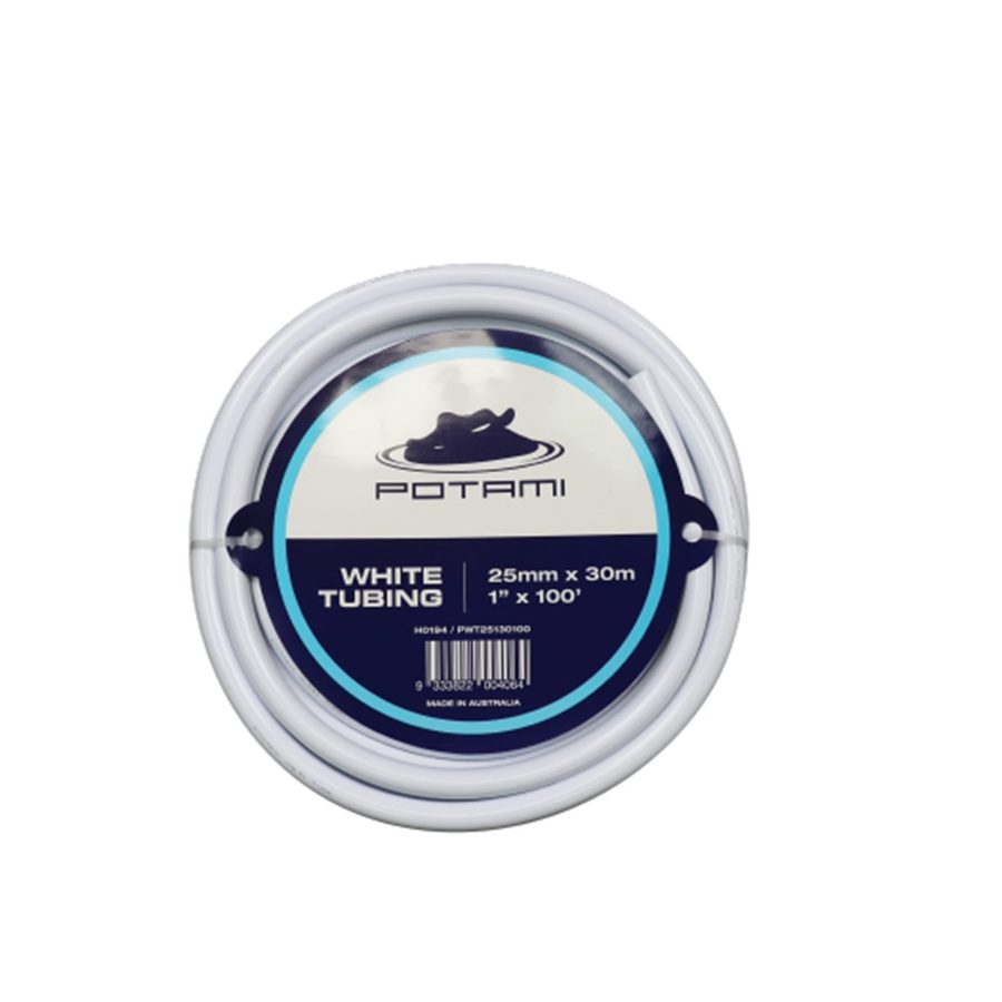Potami White Tubing 25mm x 30M / 100ft